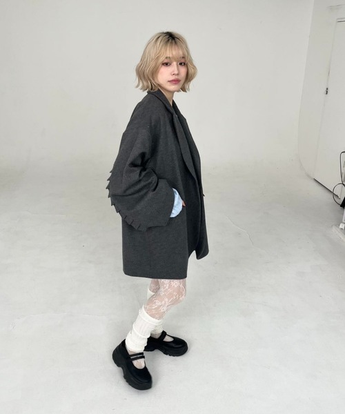 UNTITLED ステンカラーフリルスリーブコート FRILL SLEEVE COAT/フリルスリーブコート（ステンカラーコート