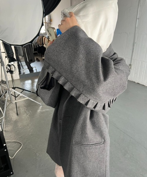 UNTITLED ステンカラーフリルスリーブコート FRILL SLEEVE COAT/フリルスリーブコート（ステンカラーコート