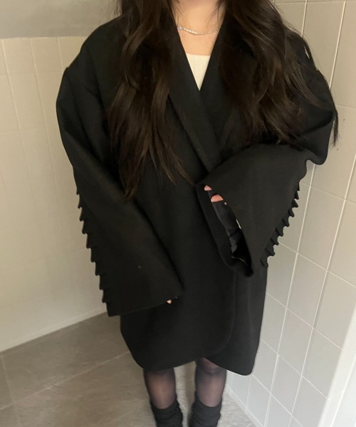 FRILL SLEEVE COAT/フリルスリーブコート（ステンカラーコート