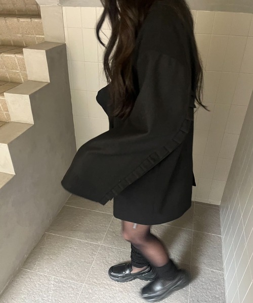 UNTITLED ステンカラーフリルスリーブコート FRILL SLEEVE COAT/フリルスリーブコート（ステンカラーコート