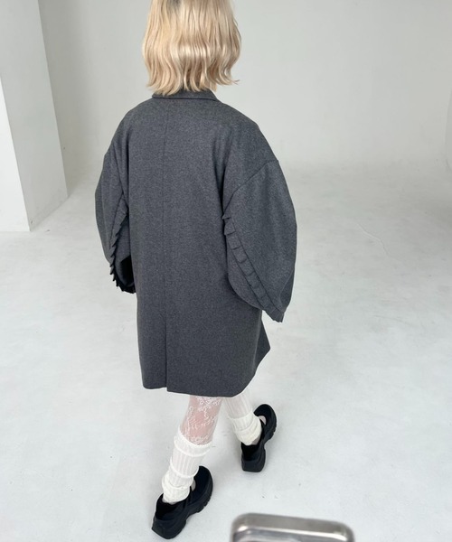 UNTITLED ステンカラーフリルスリーブコート FRILL SLEEVE COAT/フリルスリーブコート（ステンカラーコート