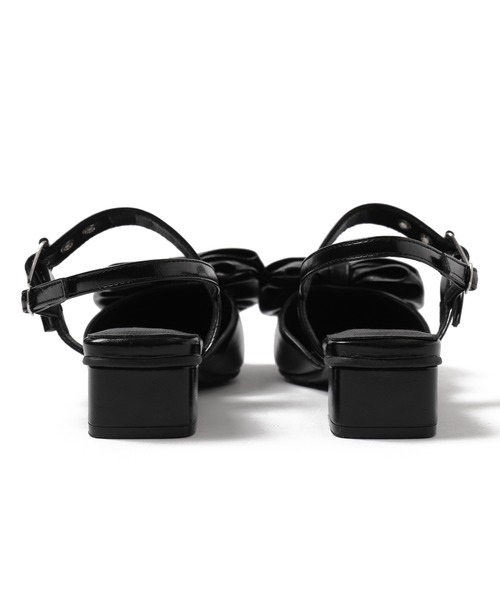 WEGO（ウィゴー）の「WEGO/【25年春夏新作】ダブルリボンポインテッドシューズ（パンプス・レディース・ブラウン/ブラック・MEDIUM/LARGE）」の4枚目の写真