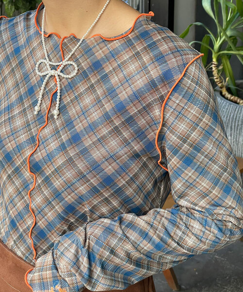 HELLO.SANFRANCISCO（ハローサンフランシスコ）の「【HELLO.SANFRANCISCO/ハローサンフランシスコ】チェックチュールトップス（Tシャツ/カットソー・レディース・ブルー/グレー/オレンジ/レッド/ブルー系その他・ONE SIZE）」の19枚目の写真