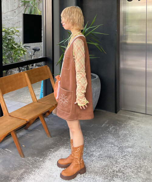 HELLO.SANFRANCISCO（ハローサンフランシスコ）の「【HELLO.SANFRANCISCO/ハローサンフランシスコ】チェックチュールトップス（Tシャツ/カットソー・レディース・ブルー/グレー/オレンジ/レッド/ブルー系その他・ONE SIZE）」の7枚目の写真