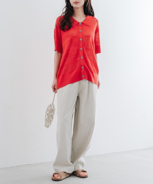 refinedworks（リファインドワークス）の「【refinedworks】 硫化染め した キャンパス生地 の カーブパンツ（その他パンツ・レディース・グレイッシュベージュ/ブルー・FREE）」の11枚目の写真