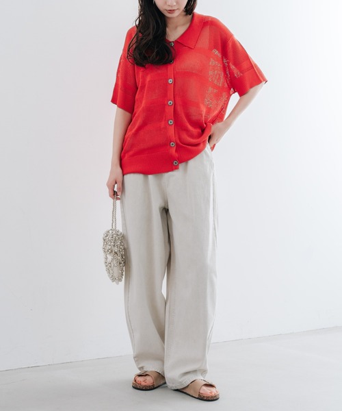 refinedworks（リファインドワークス）の「【refinedworks】 硫化染め した キャンパス生地 の カーブパンツ（その他パンツ・レディース・グレイッシュベージュ/ブルー・FREE）」の13枚目の写真