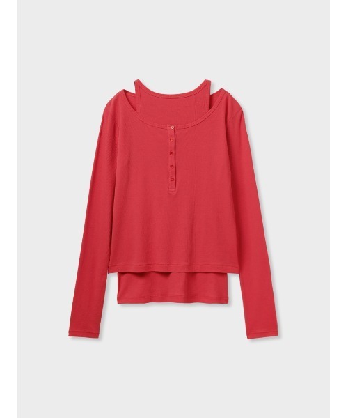 MIESROHE（ミースロエ）の「シアーレイヤードＴＯＰＳ（Tシャツ/カットソー・レディース・ライム/グレー/ホワイト/レッド・FREE）」の4枚目の写真