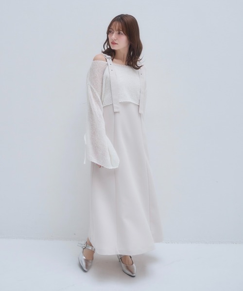 mellowneon(メロウネオン)の「シアーニット&ベルトワンピースセット(ワンピース・レディース・チャコールグレー/アイボリー・SMALL/MEDIUM)」の17枚目の写真