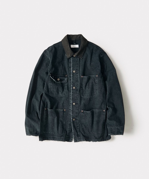 marka（マーカ）の「別注 MICHIGAN CHORE COAT（カバーオール・メンズ・ブラック/ベージュ・1/2）」の8枚目の写真