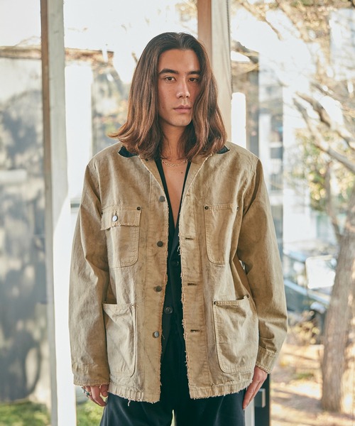 marka（マーカ）の「別注 MICHIGAN CHORE COAT（カバーオール・メンズ・ブラック/ベージュ・1/2）」の9枚目の写真