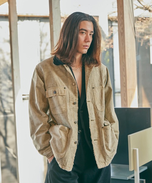 marka（マーカ）の「別注 MICHIGAN CHORE COAT（カバーオール・メンズ・ブラック/ベージュ・1/2）」の10枚目の写真