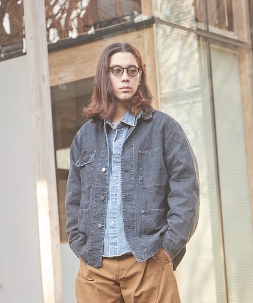 marka（マーカ）の「別注 MICHIGAN CHORE COAT（カバーオール・メンズ・ブラック/ベージュ・1/2）」の4枚目の写真