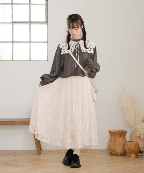krahe（クレーエ）の「フラワーレースつけえり（付け襟・レディース・アイボリー・FREE）」の7枚目の写真