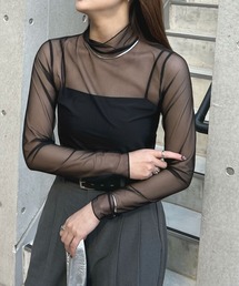 ハイネックメローシアートップス