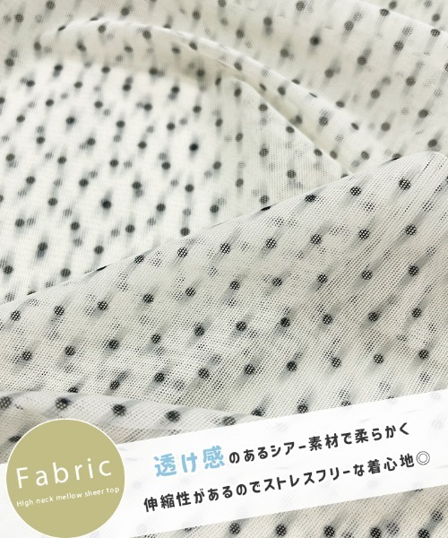 Futier land(フューティアランド)の「ハイネックメローシアートップス(Tシャツ/カットソー・レディース・ドット/ホワイト/ブラック・FREE)」の18枚目の写真