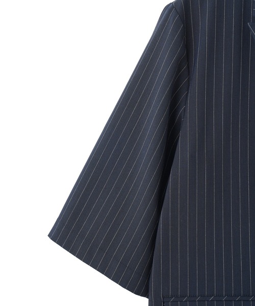 ROSE BUD(ローズバッド)の「(CREOLME)HALF SLEEVE TAILORED JACKET(テーラードジャケット・レディース・ネイビー/ベージュ・ONE SIZE)」の5枚目の写真