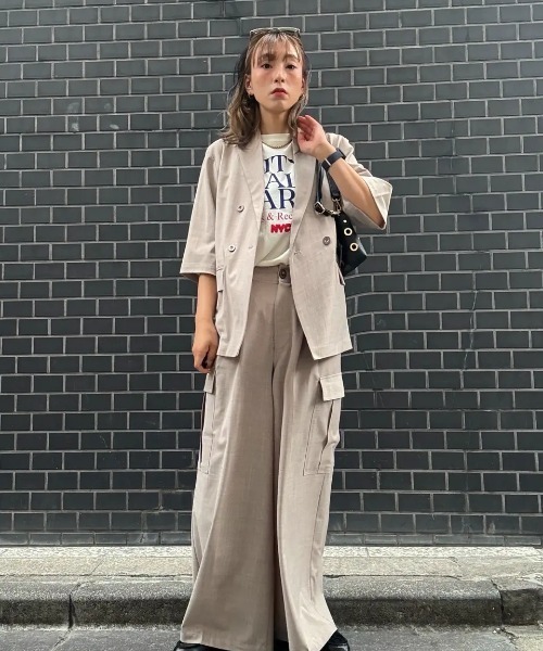 ローズバッド（ROSE BUD）/(CREOLME)HALF SLEEVE TAILORED JACKET セール】(CREOLME)HALF SLEEVE TAILORED JACKET（テーラードジャケット