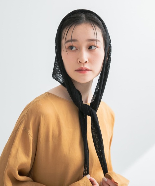 THROW(スロー)の「THROW NAYA(バンダナ/スカーフ・レディース・ブラック・ONE)」の4枚目の写真
