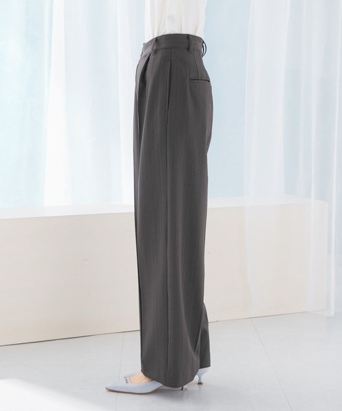 URBAN RESEARCH ROSSO WOMEN（アーバンリサーチ　ロッソ）の「ヘリンボーンラップストレートパンツ（その他パンツ・レディース・アイボリー/チャコールグレー・38/36）」の10枚目の写真