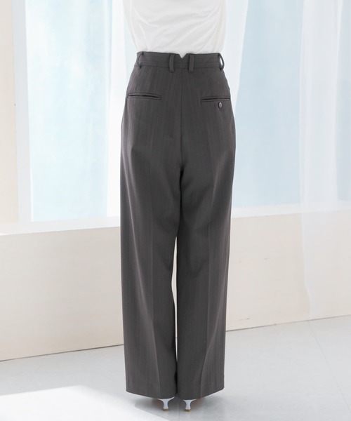 URBAN RESEARCH ROSSO WOMEN（アーバンリサーチ　ロッソ）の「ヘリンボーンラップストレートパンツ（その他パンツ・レディース・アイボリー/チャコールグレー・38/36）」の11枚目の写真