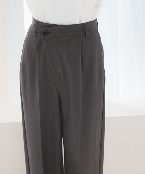 URBAN RESEARCH ROSSO WOMEN（アーバンリサーチ　ロッソ）の「ヘリンボーンラップストレートパンツ（その他パンツ・レディース・アイボリー/チャコールグレー・38/36）」の12枚目の写真