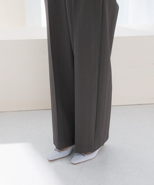 URBAN RESEARCH ROSSO WOMEN（アーバンリサーチ　ロッソ）の「ヘリンボーンラップストレートパンツ（その他パンツ・レディース・アイボリー/チャコールグレー・38/36）」の14枚目の写真
