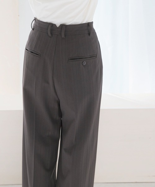 URBAN RESEARCH ROSSO WOMEN（アーバンリサーチ　ロッソ）の「ヘリンボーンラップストレートパンツ（その他パンツ・レディース・アイボリー/チャコールグレー・38/36）」の15枚目の写真