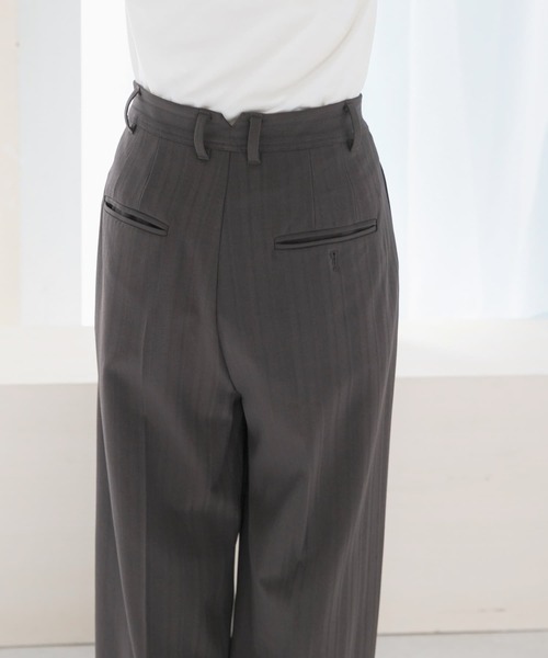 URBAN RESEARCH ROSSO WOMEN（アーバンリサーチ　ロッソ）の「ヘリンボーンラップストレートパンツ（その他パンツ・レディース・アイボリー/チャコールグレー・38/36）」の16枚目の写真