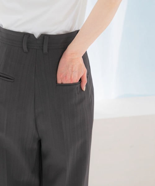 URBAN RESEARCH ROSSO WOMEN（アーバンリサーチ　ロッソ）の「ヘリンボーンラップストレートパンツ（その他パンツ・レディース・アイボリー/チャコールグレー・38/36）」の17枚目の写真