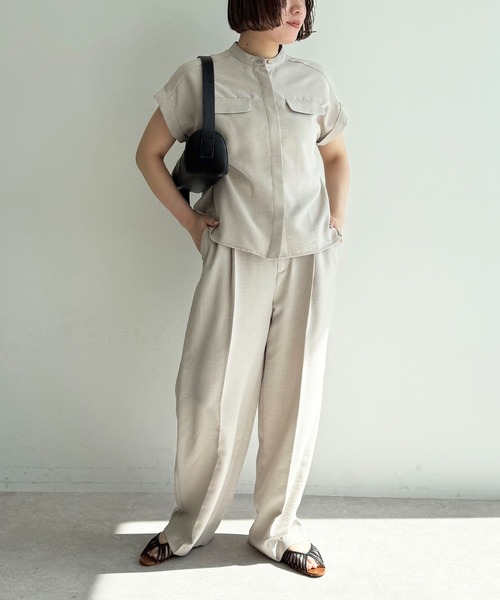 Curensology 22ss リネンセンタープレスパンツ　ベージュ Curensology（カレンソロジー）の「Curensology(カレンソロジー