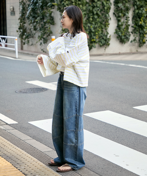 Le Minor（ルミノア）の「【LE MINOR/ルミノア】ボーダーT（Tシャツ/カットソー・レディース・キャメル/ベージュ/サックスブルー/イエロー系その他・FREE）」の7枚目の写真