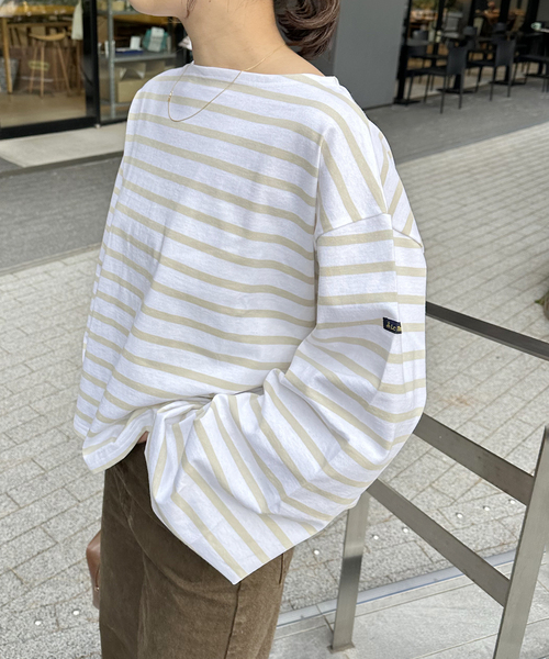 Le Minor（ルミノア）の「【LE MINOR/ルミノア】ボーダーT（Tシャツ/カットソー・レディース・キャメル/ベージュ/サックスブルー/イエロー系その他・FREE）」の10枚目の写真