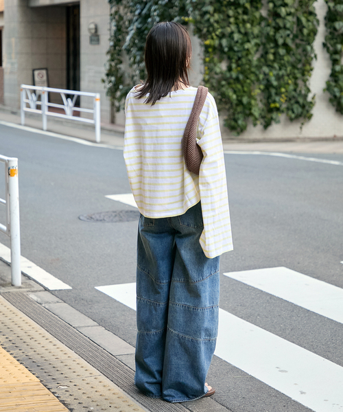 Le Minor（ルミノア）の「【LE MINOR/ルミノア】ボーダーT（Tシャツ/カットソー・レディース・キャメル/ベージュ/サックスブルー/イエロー系その他・FREE）」の18枚目の写真