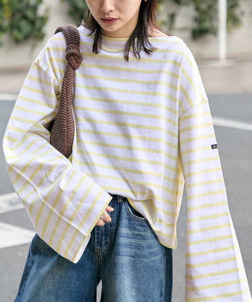 Le Minor（ルミノア）の「【LE MINOR/ルミノア】ボーダーT（Tシャツ/カットソー・レディース・キャメル/ベージュ/サックスブルー/イエロー系その他・FREE）」の19枚目の写真