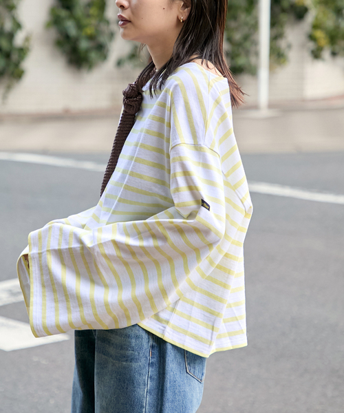 Le Minor（ルミノア）の「【LE MINOR/ルミノア】ボーダーT（Tシャツ/カットソー・レディース・キャメル/ベージュ/サックスブルー/イエロー系その他・FREE）」の20枚目の写真