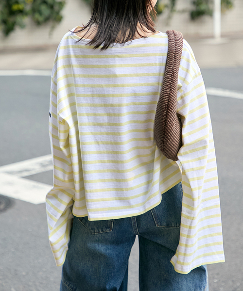 Le Minor（ルミノア）の「【LE MINOR/ルミノア】ボーダーT（Tシャツ/カットソー・レディース・キャメル/ベージュ/サックスブルー/イエロー系その他・FREE）」の21枚目の写真