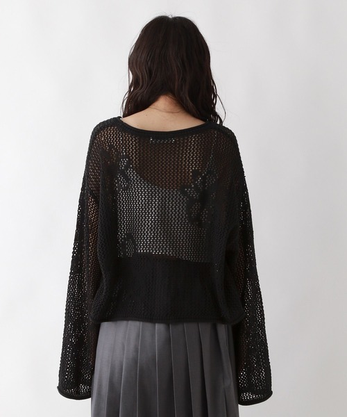 RAGEBLUE(レイジブルー)の「フラワーモチーフ透かし編みニット(ニット/セーター・レディース・ホワイト/ブラック/ブルー・FREE)」の10枚目の写真