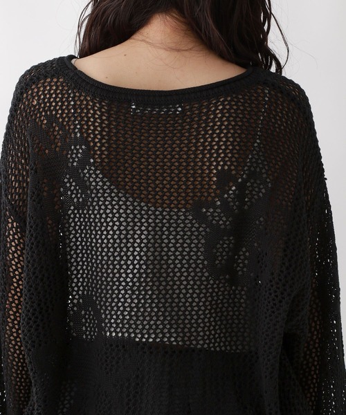 RAGEBLUE(レイジブルー)の「フラワーモチーフ透かし編みニット(ニット/セーター・レディース・ホワイト/ブラック/ブルー・FREE)」の11枚目の写真