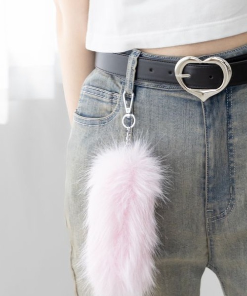 repipi armario（レピピ アルマリオ）の「フェイクファーミニテールチャーム（キーホルダー・キッズ・グレー/ブルー/ホワイト/ピンク/オレンジ系その他/フューシャピンク/ライトグレー・FREE）」の5枚目の写真