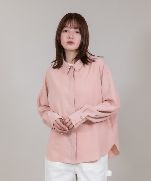 meeny miny（ミーニーマイニー）の「【meeny miny】【UV】ヨガインストラクター監修　美痩着る日焼け止めラフシャツ（シャツ/ブラウス・レディース・ライトベージュ/ライトピンク/ライトブルー/ホワイト・MEDIUM/LARGE）」の4枚目の写真