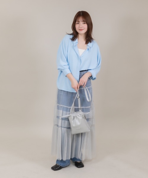 meeny miny（ミーニーマイニー）の「【meeny miny】【UV】ヨガインストラクター監修　美痩着る日焼け止めラフシャツ（シャツ/ブラウス・レディース・ライトベージュ/ライトピンク/ライトブルー/ホワイト・MEDIUM/LARGE）」の9枚目の写真