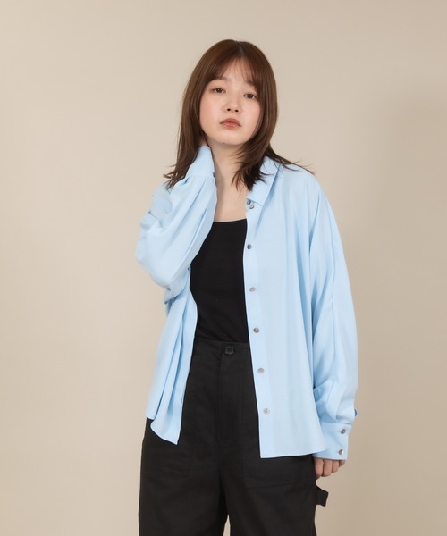 meeny miny（ミーニーマイニー）の「【meeny miny】【UV】ヨガインストラクター監修　美痩着る日焼け止めラフシャツ（シャツ/ブラウス・レディース・ライトベージュ/ライトピンク/ライトブルー/ホワイト・MEDIUM/LARGE）」の10枚目の写真