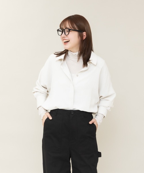 meeny miny（ミーニーマイニー）の「【meeny miny】【UV】ヨガインストラクター監修　美痩着る日焼け止めラフシャツ（シャツ/ブラウス・レディース・ライトベージュ/ライトピンク/ライトブルー/ホワイト・MEDIUM/LARGE）」の5枚目の写真