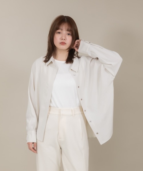 meeny miny（ミーニーマイニー）の「【meeny miny】【UV】ヨガインストラクター監修　美痩着る日焼け止めラフシャツ（シャツ/ブラウス・レディース・ライトベージュ/ライトピンク/ライトブルー/ホワイト・MEDIUM/LARGE）」の8枚目の写真