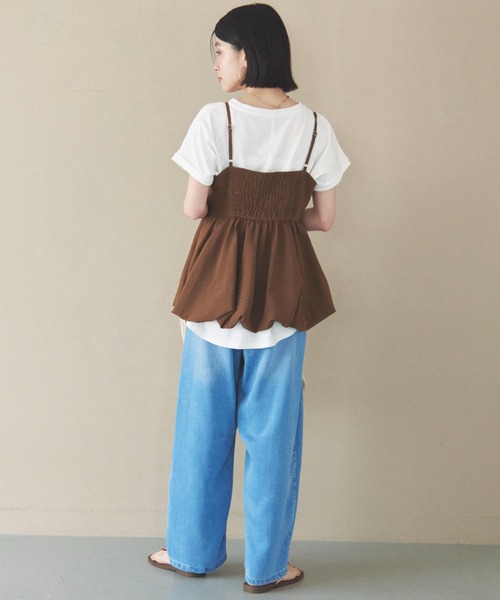 Doux archives（ドゥアルシーヴ）の「【やわらか】ソフトデニムワイドタックパンツ《追加予約》（デニムパンツ・レディース・サックスブルー/ブルー/チャコールグレー・S/M）」の6枚目の写真