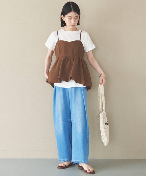 Doux archives（ドゥアルシーヴ）の「【やわらか】ソフトデニムワイドタックパンツ《追加予約》（デニムパンツ・レディース・サックスブルー/ブルー/チャコールグレー・S/M）」の8枚目の写真