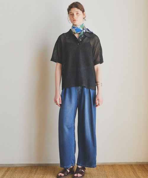 Doux archives（ドゥアルシーヴ）の「【やわらか】ソフトデニムワイドタックパンツ《追加予約》（デニムパンツ・レディース・サックスブルー/ブルー/チャコールグレー・S/M）」の18枚目の写真