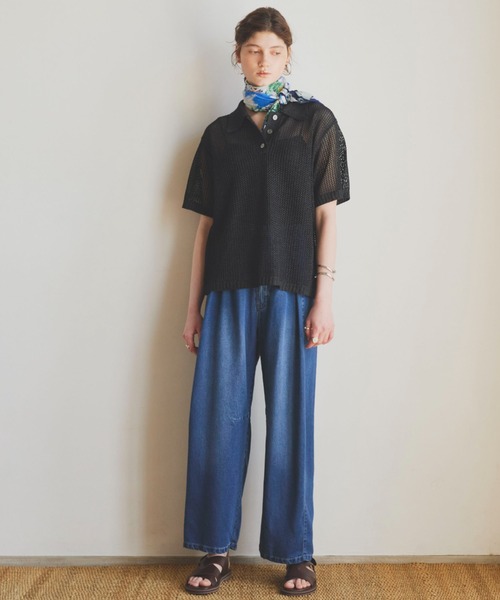 Doux archives（ドゥアルシーヴ）の「【やわらか】ソフトデニムワイドタックパンツ《追加予約》（デニムパンツ・レディース・サックスブルー/ブルー/チャコールグレー・S/M）」の21枚目の写真