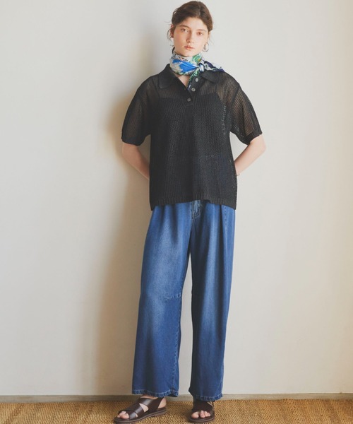 Doux archives（ドゥアルシーヴ）の「【やわらか】ソフトデニムワイドタックパンツ《追加予約》（デニムパンツ・レディース・サックスブルー/ブルー/チャコールグレー・S/M）」の22枚目の写真