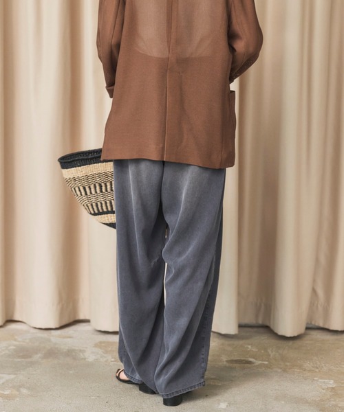 E.TAUTZ ワイドテーパードデニムタックパンツ アイボリー 34 XL サイドタックワイドデニムパンツ | ファッション通販サイト NUGU